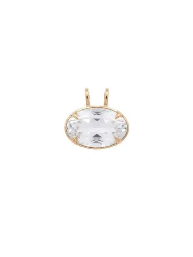20.05ct White Topaz 18K Gold Oval Statement Pendant