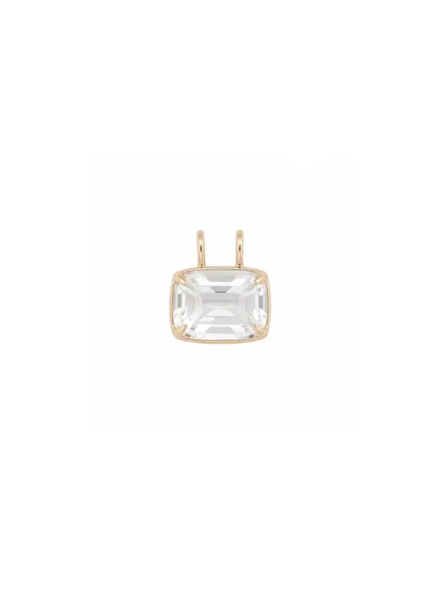 Wish Fine Jewelry 22.33ct White Topaz 18K Gold Cushion Statement Pendant