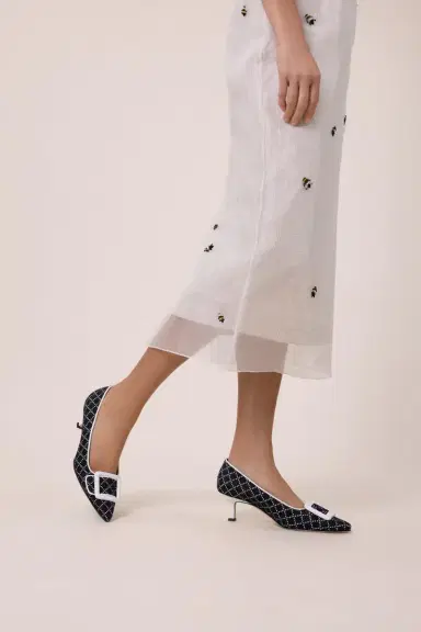 Manolo Blahnik Maysale Pump - Black White | Thumbnail 4