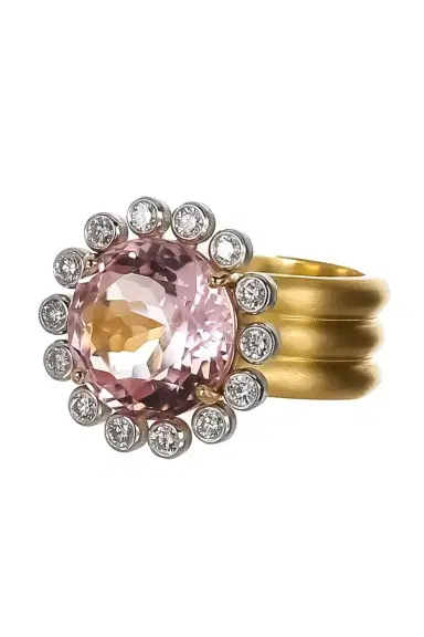 IRENE NEUWIRTH JEWELRY Morganite Diamond Heroic Triple Band Ring | Thumbnail 5