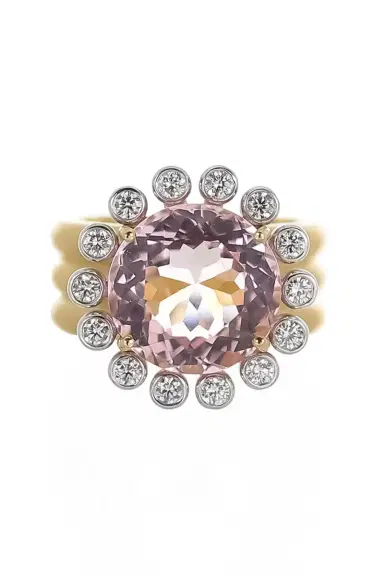 IRENE NEUWIRTH JEWELRY Morganite Diamond Heroic Triple Band Ring | Thumbnail 1