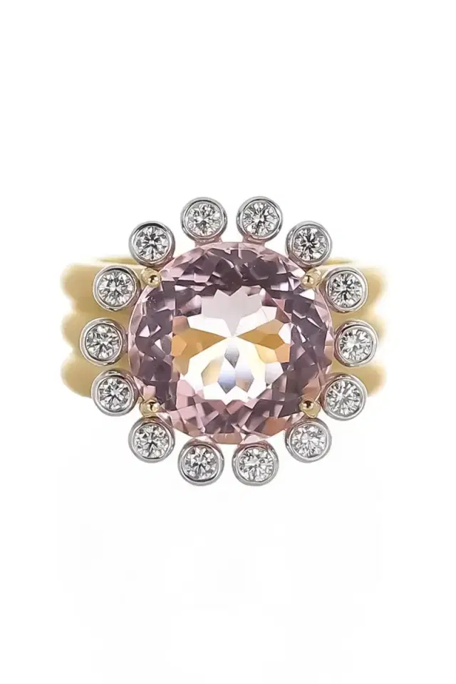 IRENE NEUWIRTH JEWELRY Morganite Diamond Heroic Triple Band Ring