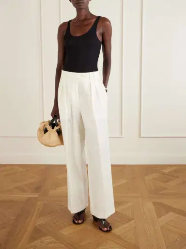 NEOUS Leather-trimmed Raffia Shoulder Bag | Thumbnail 3 NEOUS Leather-trimmed Raffia Shoulder Bag | Thumbnail 3