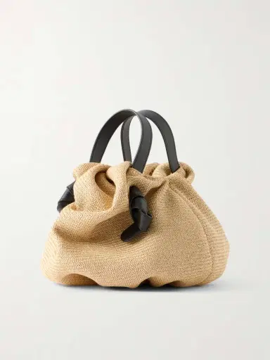 NEOUS Leather-trimmed Raffia Shoulder Bag | Thumbnail 4 NEOUS Leather-trimmed Raffia Shoulder Bag | Thumbnail 4