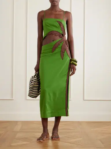 Farm Rio Cut-out Linen-blend Midi Dress | Thumbnail 2 Farm Rio Cut-out Linen-blend Midi Dress | Thumbnail 2