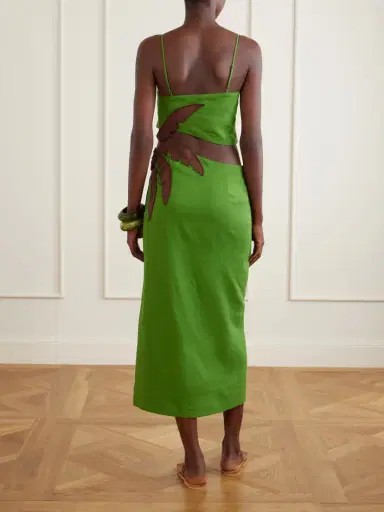 Farm Rio Cut-out Linen-blend Midi Dress | Thumbnail 3 Farm Rio Cut-out Linen-blend Midi Dress | Thumbnail 3