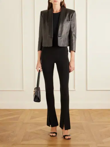 Balmain Cropped Leather Biker Jacket | Thumbnail 2 Balmain Cropped Leather Biker Jacket | Thumbnail 2