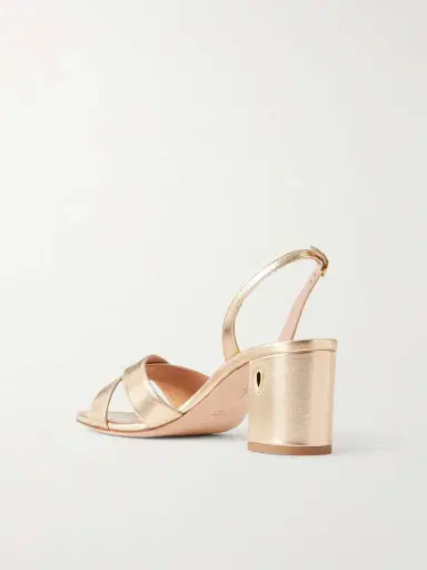 Jennifer Chamandi Leonardo 65 Metallic Leather Sandals | Thumbnail 3