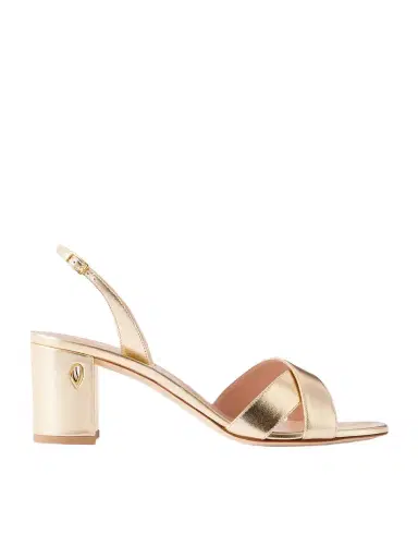 Jennifer Chamandi Leonardo 65 Metallic Leather Sandals | Thumbnail 1