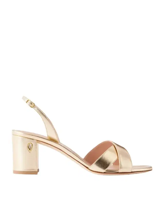 Jennifer Chamandi Leonardo 65 Metallic Leather Sandals