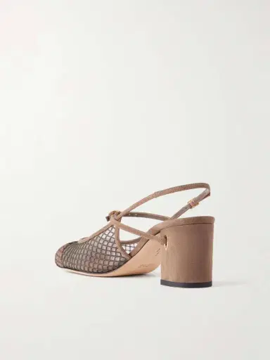 Jennifer Chamandi Mattia 65 Suede-trimmed Mesh Pumps | Thumbnail 3 Jennifer Chamandi Mattia 65 Suede-trimmed Mesh Pumps | Thumbnail 3