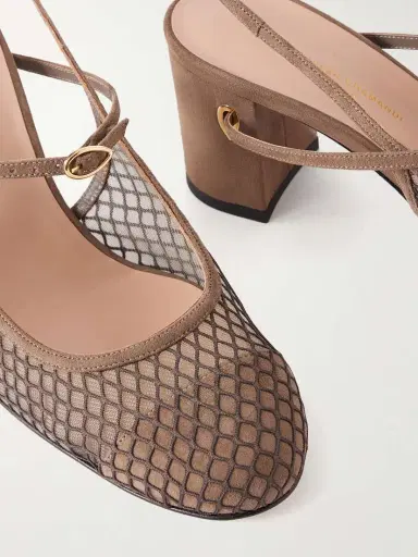 Jennifer Chamandi Mattia 65 Suede-trimmed Mesh Pumps | Thumbnail 5 Jennifer Chamandi Mattia 65 Suede-trimmed Mesh Pumps | Thumbnail 5