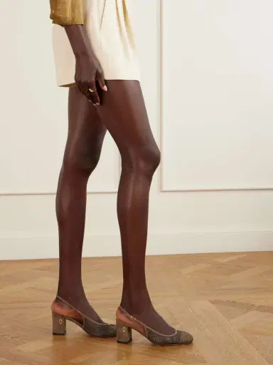 Jennifer Chamandi Mattia 65 Suede-trimmed Mesh Pumps | Thumbnail 6 Jennifer Chamandi Mattia 65 Suede-trimmed Mesh Pumps | Thumbnail 6