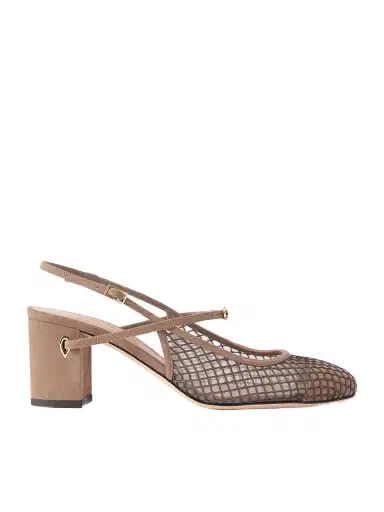 Jennifer Chamandi Mattia 65 Suede-trimmed Mesh Pumps | Thumbnail 1 Jennifer Chamandi Mattia 65 Suede-trimmed Mesh Pumps | Thumbnail 1