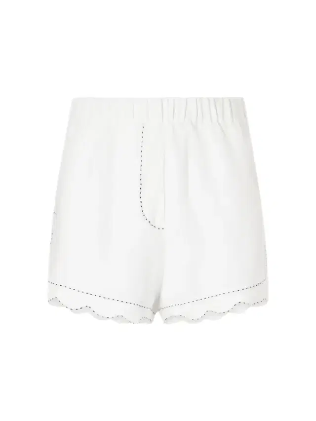 Vita Kin Gatsby Scalloped Broderie Anglaise-trimmed Linen Shorts