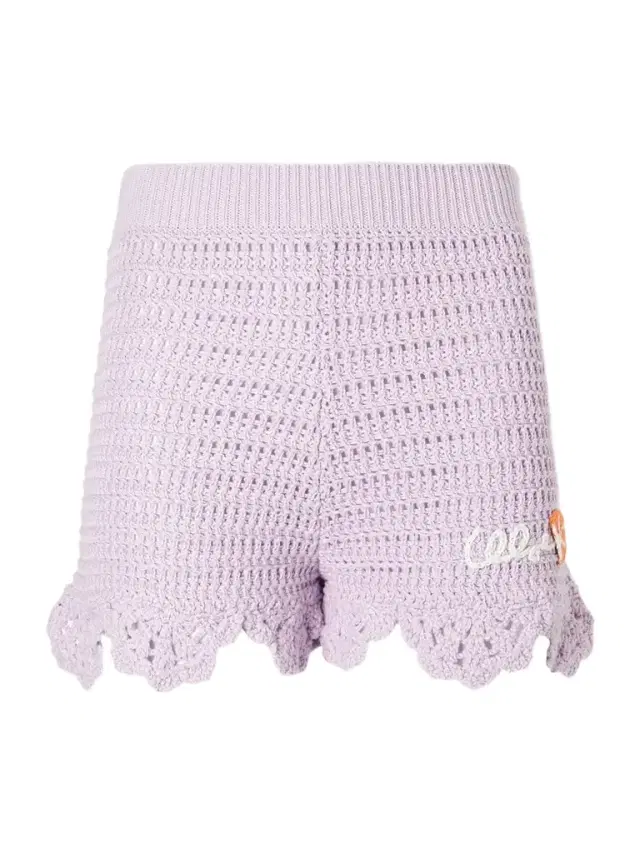 Chloé Appliquéd Crocheted Cotton Shorts