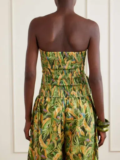 Farm Rio Strapless Ruched Cotton Tank | Thumbnail 3