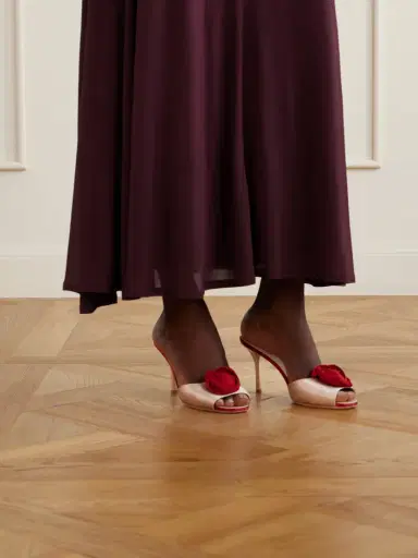 Roger Vivier Epine Rose 85 Twill-trimmed Satin Sandals | Thumbnail 2 Roger Vivier Epine Rose 85 Twill-trimmed Satin Sandals | Thumbnail 2