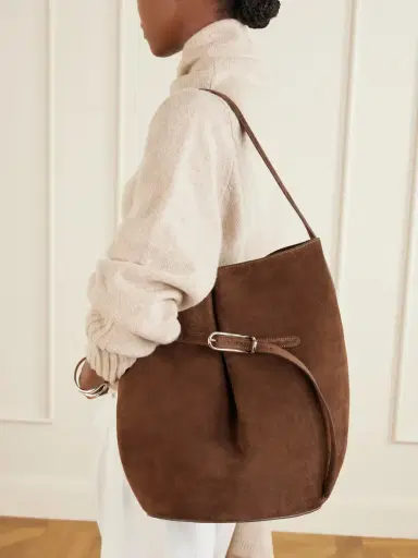 Liffner Buckled Large Suede Shoulder Bag | Thumbnail 2