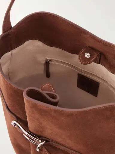 Liffner Buckled Large Suede Shoulder Bag | Thumbnail 6