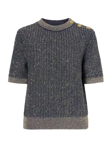Balmain Embellished Tweed Sweater | Thumbnail 1 Balmain Embellished Tweed Sweater | Thumbnail 1