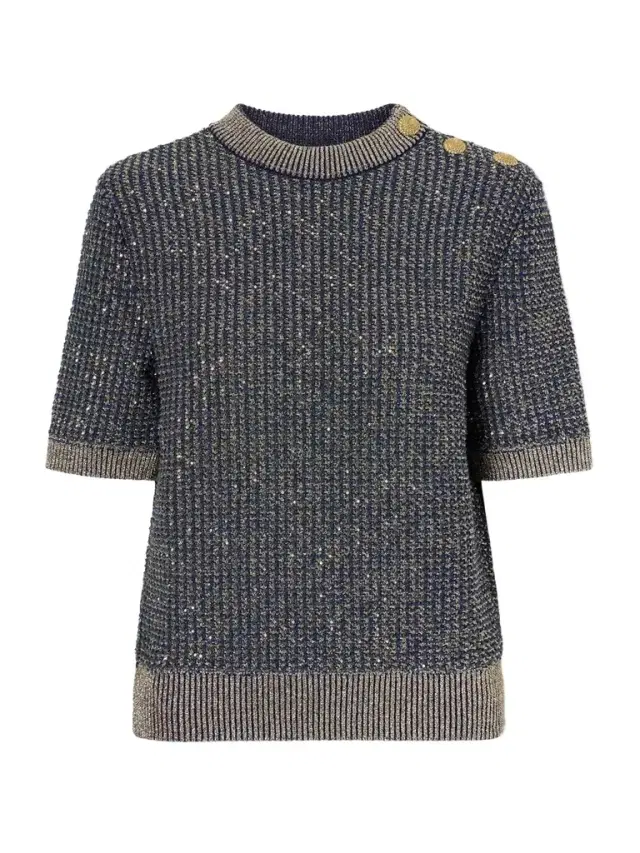 Embellished Tweed Sweater