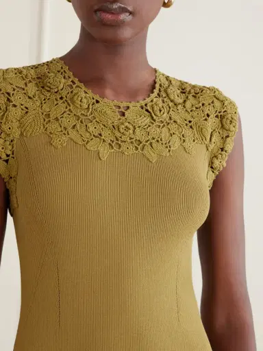 Ulla Johnson Noemie Crochet-trimmed Ribbed Mini Dress | Thumbnail 4 Ulla Johnson Noemie Crochet-trimmed Ribbed Mini Dress | Thumbnail 4