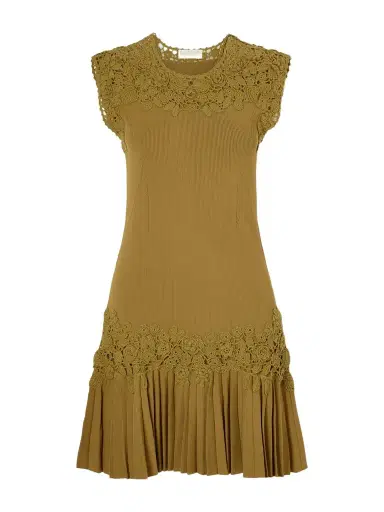 Ulla Johnson Noemie Crochet-trimmed Ribbed Mini Dress | Thumbnail 1 Ulla Johnson Noemie Crochet-trimmed Ribbed Mini Dress | Thumbnail 1