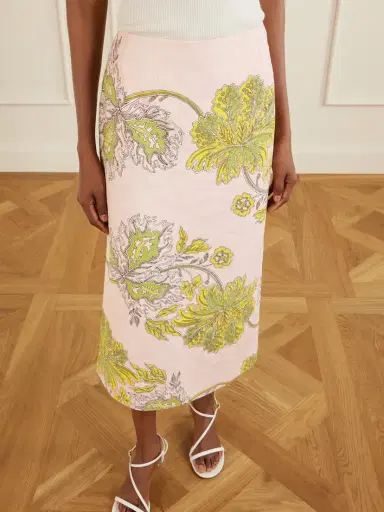 La DoubleJ Floral-print Textured Cotton-blend Midi Skirt | Thumbnail 5