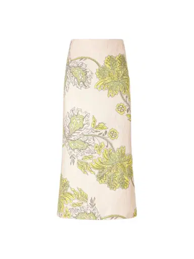 La DoubleJ Floral-print Textured Cotton-blend Midi Skirt | Thumbnail 1