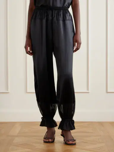 Ulla Johnson Camile Cinched Ruffled Silk Balloon Pants | Thumbnail 3 Ulla Johnson Camile Cinched Ruffled Silk Balloon Pants | Thumbnail 3
