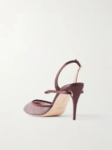 Jennifer Chamandi Vittorio 85 Satin-trimmed Tulle Slingback Pumps | Thumbnail 2 Jennifer Chamandi Vittorio 85 Satin-trimmed Tulle Slingback Pumps | Thumbnail 2