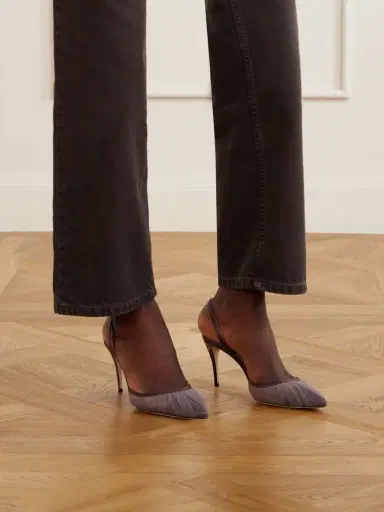 Jennifer Chamandi Vittorio 85 Satin-trimmed Tulle Slingback Pumps | Thumbnail 4 Jennifer Chamandi Vittorio 85 Satin-trimmed Tulle Slingback Pumps | Thumbnail 4