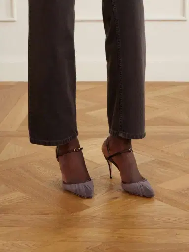 Jennifer Chamandi Vittorio 85 Satin-trimmed Tulle Slingback Pumps | Thumbnail 5 Jennifer Chamandi Vittorio 85 Satin-trimmed Tulle Slingback Pumps | Thumbnail 5