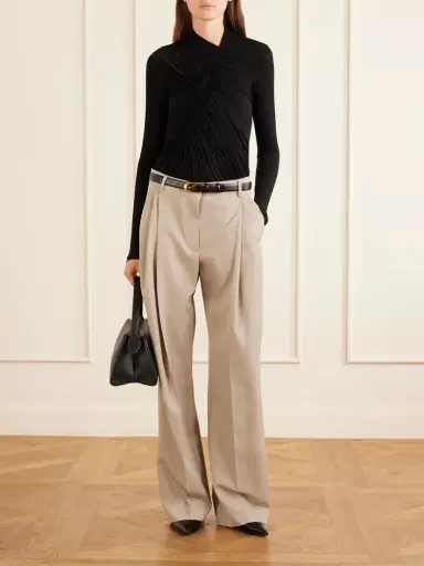 Stella McCartney Pleated Wool-twill Straight-leg Pants | Thumbnail 2