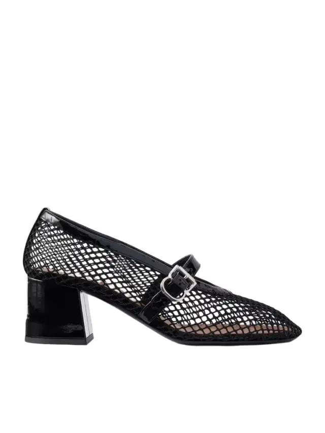 Alaïa 55 Patent Leather-trimmed Mesh Pumps