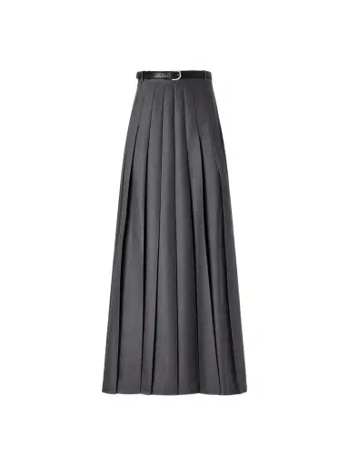 Self-Portrait Belted Pleated Woven Grain De Poudre Maxi Skirt | Thumbnail 1 Self-Portrait Belted Pleated Woven Grain De Poudre Maxi Skirt | Thumbnail 1