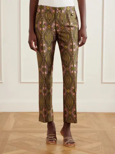 Etro Metallic Jacquard Crepe Straight-leg Pants | Thumbnail 3 Etro Metallic Jacquard Crepe Straight-leg Pants | Thumbnail 3