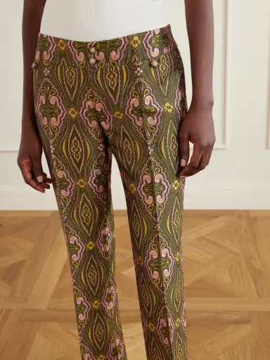 Etro Metallic Jacquard Crepe Straight-leg Pants | Thumbnail 5 Etro Metallic Jacquard Crepe Straight-leg Pants | Thumbnail 5