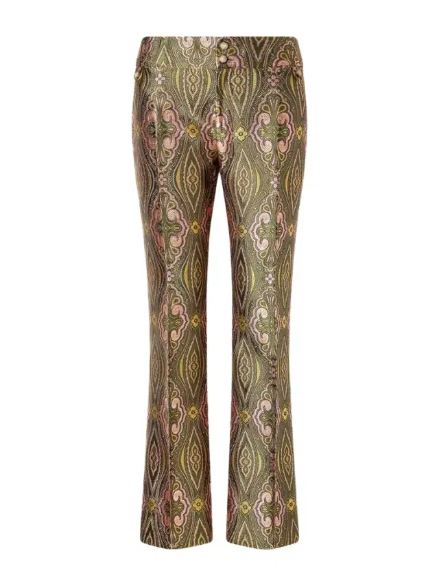 Metallic Jacquard Crepe Straight-leg Pants