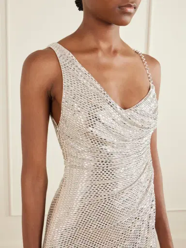Self-Portrait Embellished Draped Tulle Mini Dress | Thumbnail 4