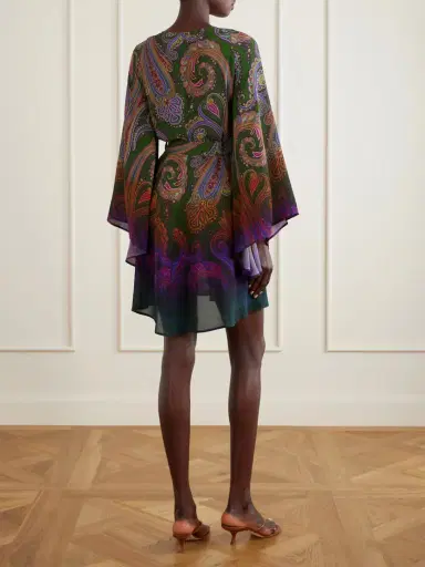 Etro Belted Paisley-printed Jersey Mini Dress | Thumbnail 3 Etro Belted Paisley-printed Jersey Mini Dress | Thumbnail 3