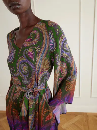 Etro Belted Paisley-printed Jersey Mini Dress | Thumbnail 4 Etro Belted Paisley-printed Jersey Mini Dress | Thumbnail 4