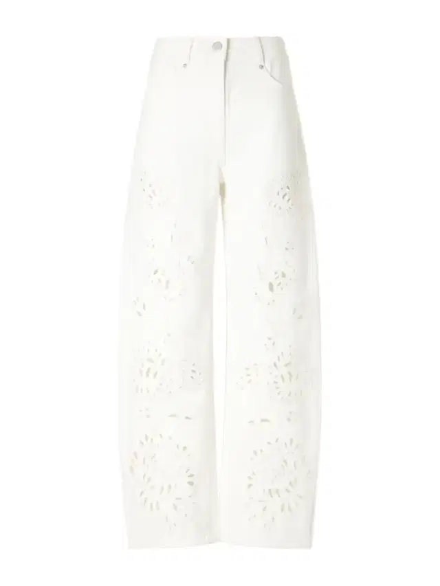 Richelieu Broderie Anglaise-trimmed Mid-rise Straight-leg Jeans