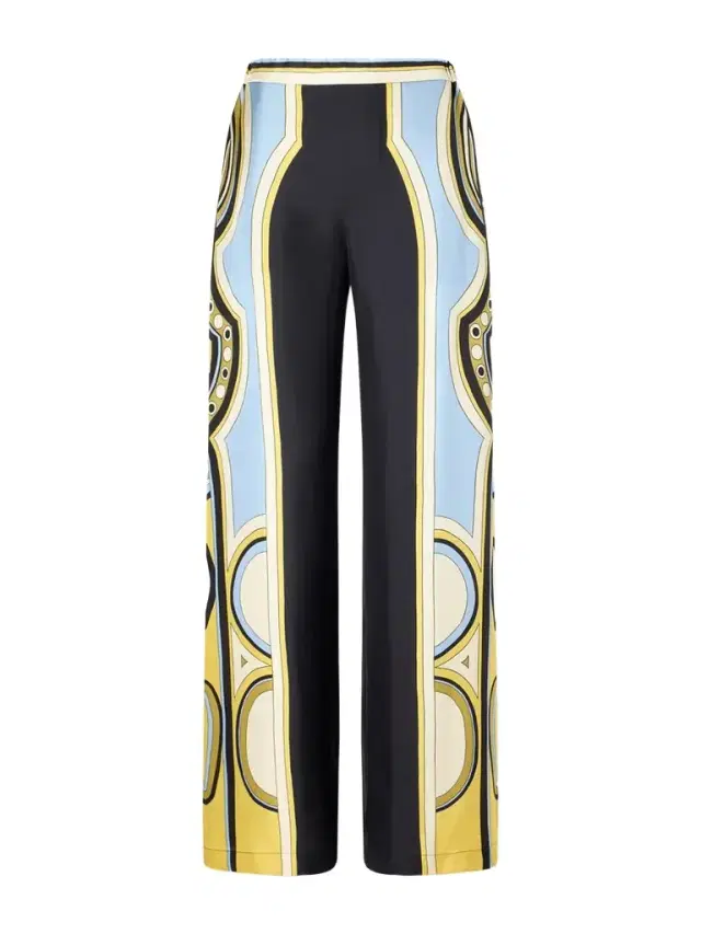 La DoubleJ Club Printed Silk-twill Wide-leg Pants