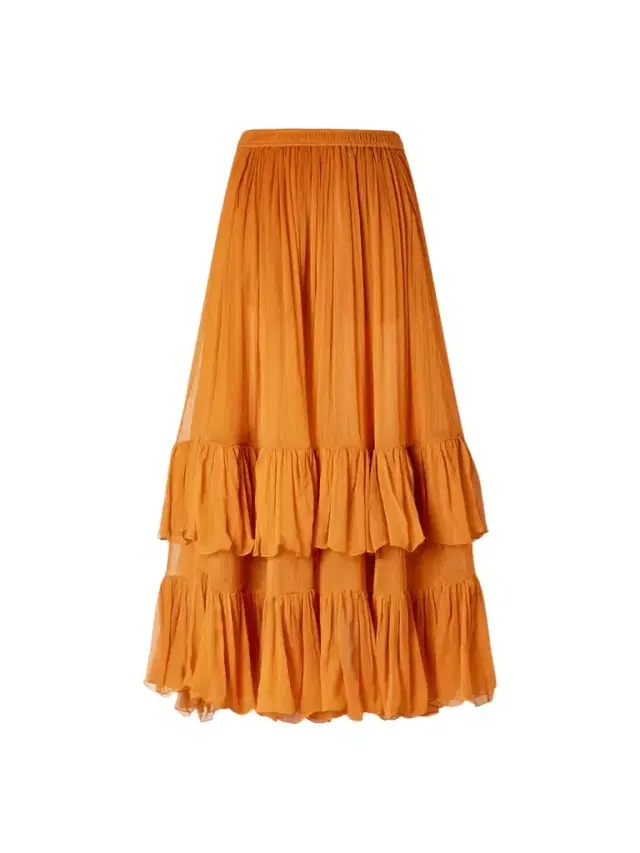 Ruffled Silk-muslin Maxi Skirt