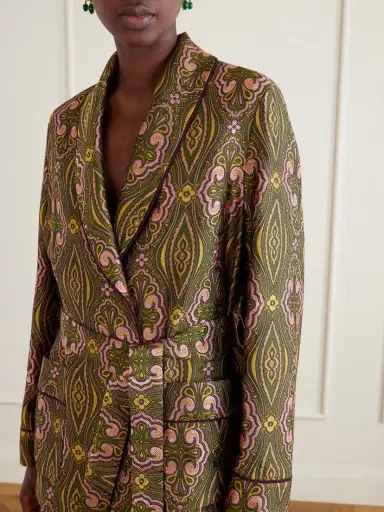 Etro Metallic Jacquard Crepe Blazer | Thumbnail 4 Etro Metallic Jacquard Crepe Blazer | Thumbnail 4