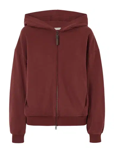 Brunello Cucinelli Bead-embellished Cotton-jersey Zip-up Hoodie | Thumbnail 1 Brunello Cucinelli Bead-embellished Cotton-jersey Zip-up Hoodie | Thumbnail 1
