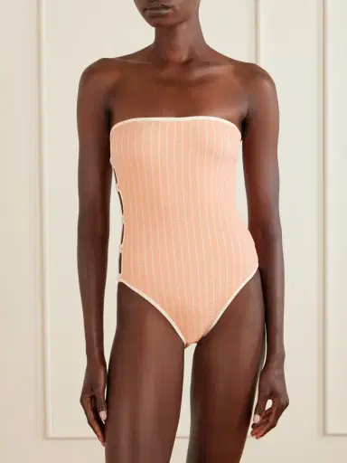Eres Golden Embellished Cut-out Jacquard Swimsuit | Thumbnail 2 Eres Golden Embellished Cut-out Jacquard Swimsuit | Thumbnail 2