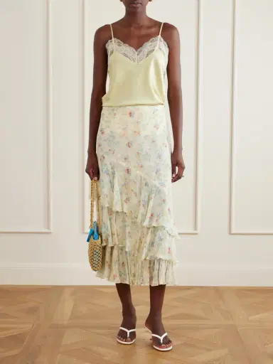 Ulla Johnson Meadow Floral-print Crepon-silk Midi Skirt | Thumbnail 2